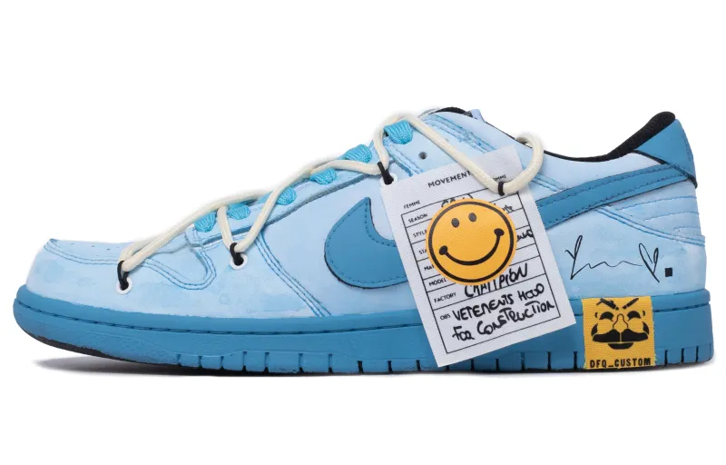 Nike Dunk Retro Leather Coverage Abrasion Resistant Balance Low top Skateboard Shoes Men's Glacier Blue