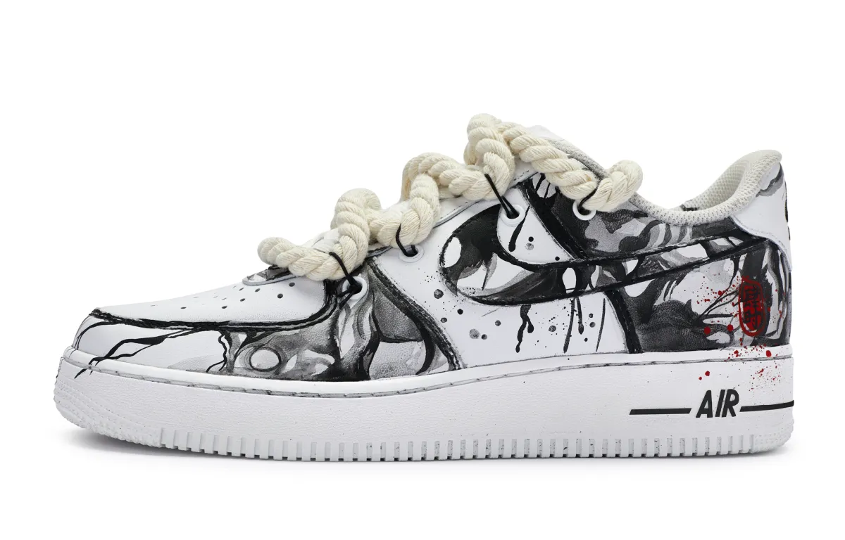 Nike Air Force 1 Low 811 Manufacturing, Four Seasons Peaceful Low top Skateboard Shoes GS Black White Red