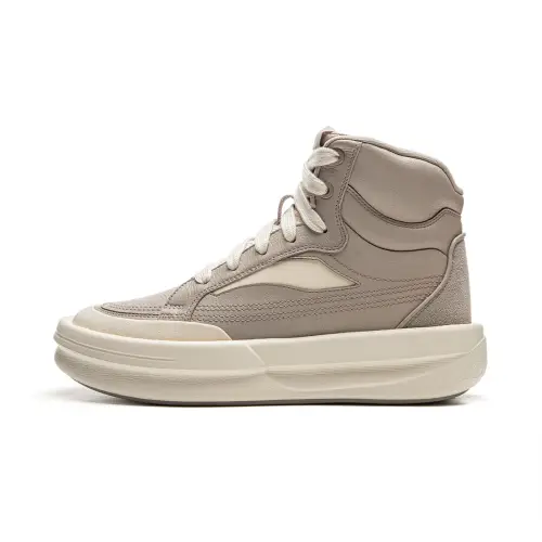 Li Ning Slip Resistant Abrasion Resistant Slip Resistant Abrasion Resistant Mid top Skateboard Shoes Unisex Gray