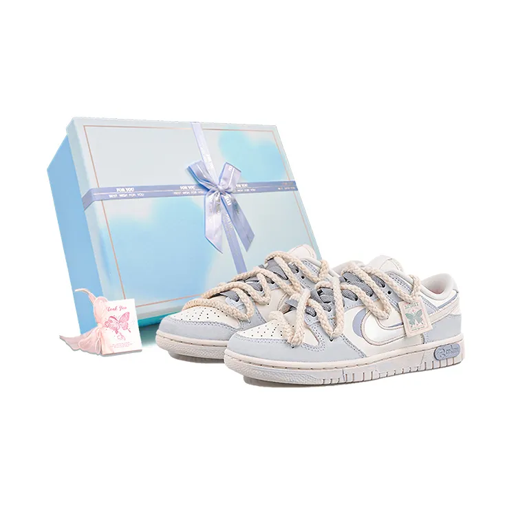 Nike Dunk Abrasion Resistant, Breathable, And Waterproof Low top Skateboard Shoes Women's Blue White
