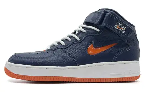Nike Air Force 1 Sc Lightweight, Wear resistant, And Non slip High top Skateboard Shoes Men's Blue Orange
