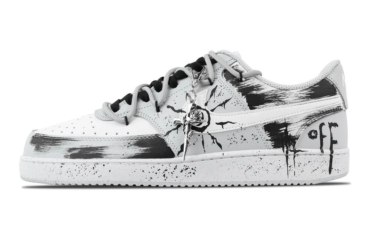 Nike Court Vision Sun Teng Totem Abrasion Resistant Low top Skateboard Shoes Men's Light Gray