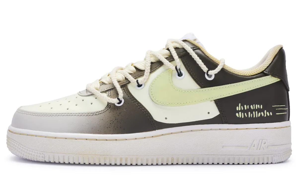 Nike Air Force 1 Low top Skateboard Shoes Men's Beige White Brown