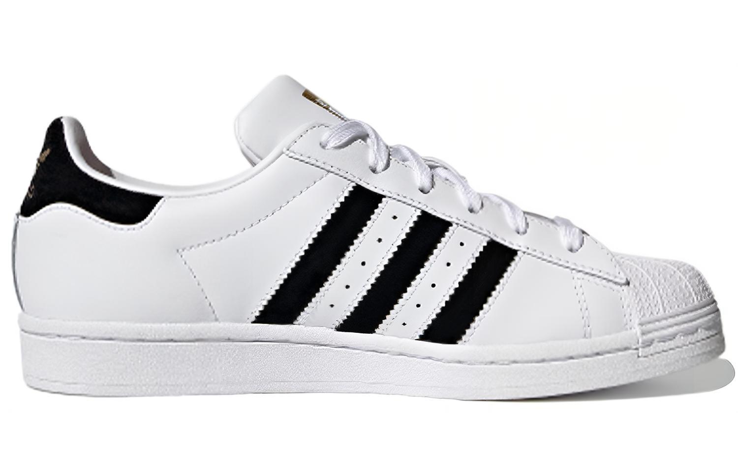 Женские кроссовки adidas originals SUPERSTAR (бело-черно-золотой) — Белый / чёрный — фото 2