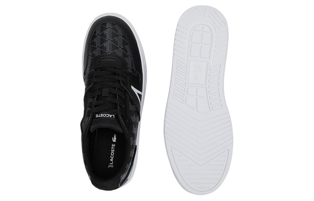 LACOSTE Leather Low top Skateboard Shoes Men's Black