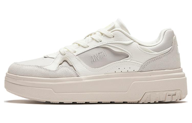 Anta Pancake Shoes Abrasion Resistant Low top Skateboard Shoes Women's White