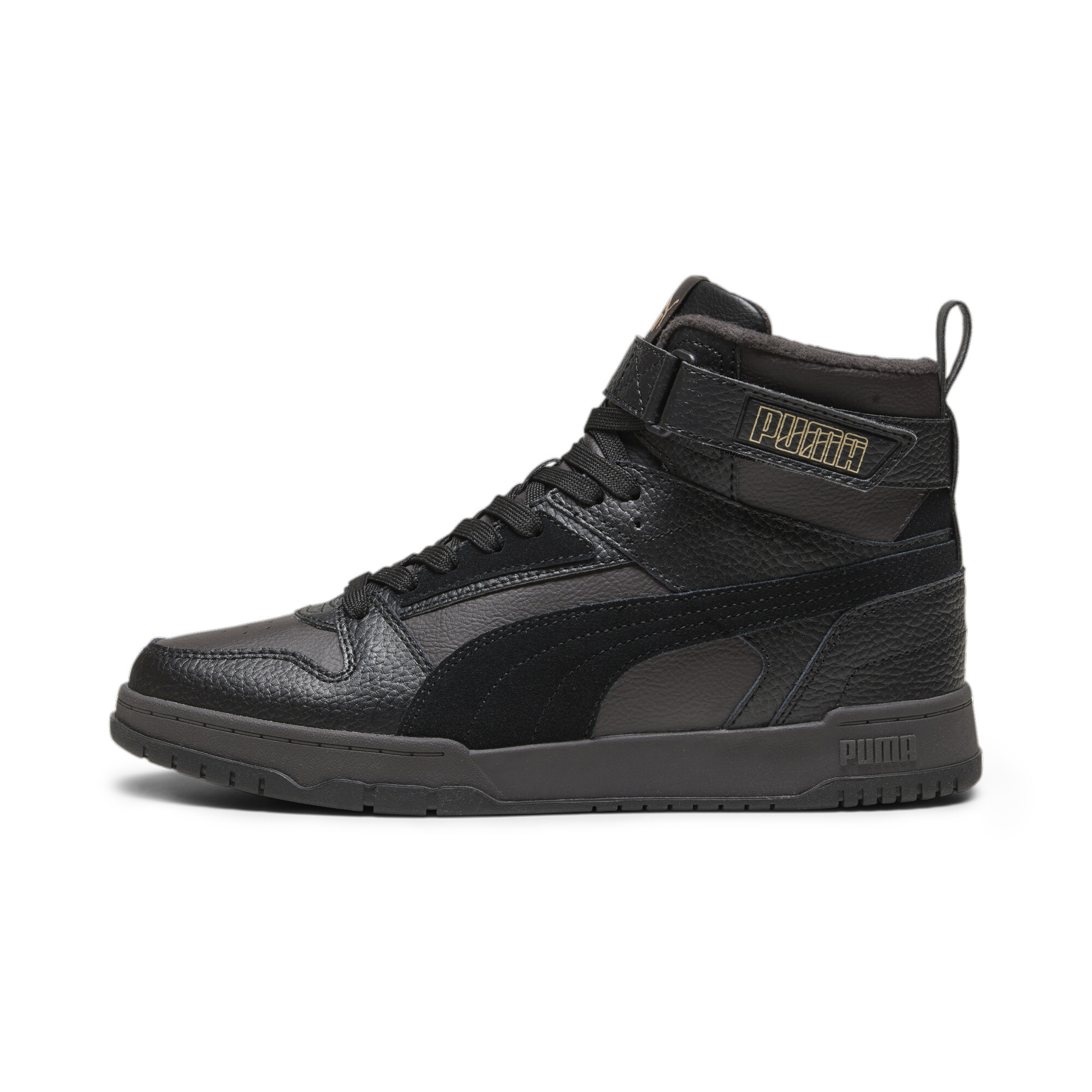 PUMA RBD Game High top Skateboard Shoes Men's Black Gold
