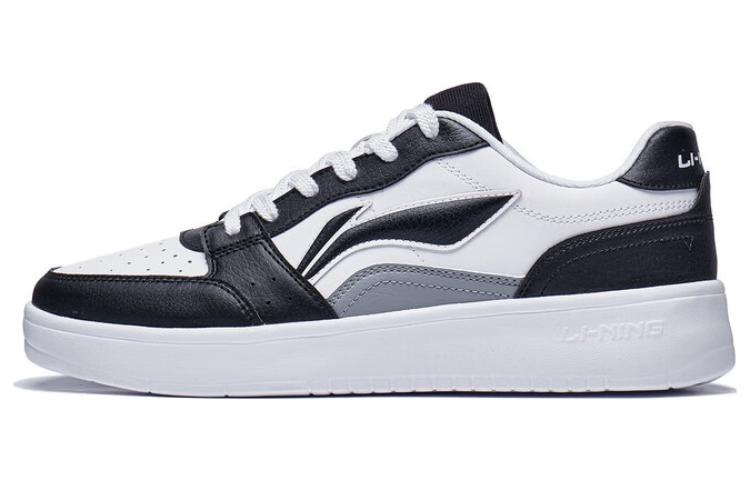 Li Ning Sycee Slip Resistant Cushioning Abrasion Resistant Low top Skateboard Shoes Men's White Black