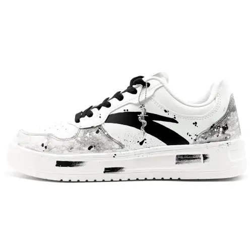 Anta Slip Resistant Abrasion Resistant Slip Resistant Abrasion Resistant Low top Skateboard Shoes Men's Black White