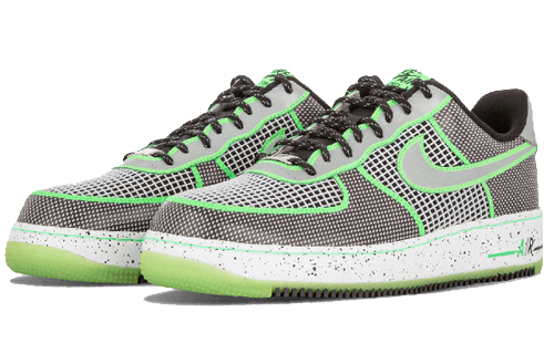 Мужские кроссовки Nike Air Force 1 Doernbecher (черно-бело-зеленые) — Чёрный / белый / зелёный — фото 2