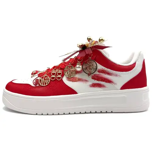 Anta Slip Resistant, Abrasion Resistant, Breathable Low top Skateboard Shoes Unisex Red