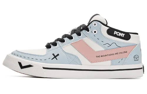 Pony Atop Low top Skateboard Shoes Women's Pink Blue
