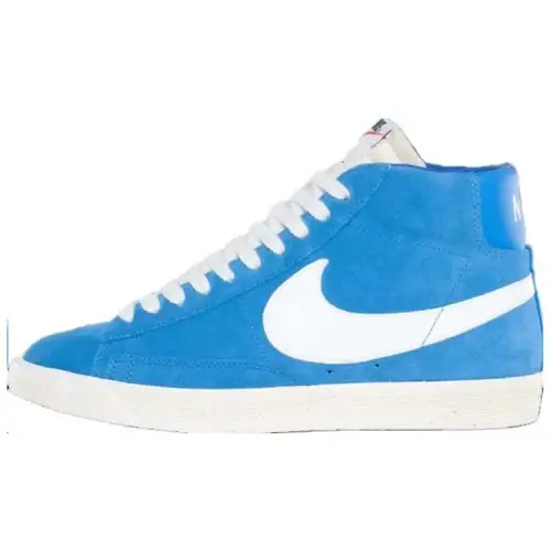 Nike Blazer High Slip Resistant Abrasion Resistant Mid top Skateboard Shoes Men's Blue