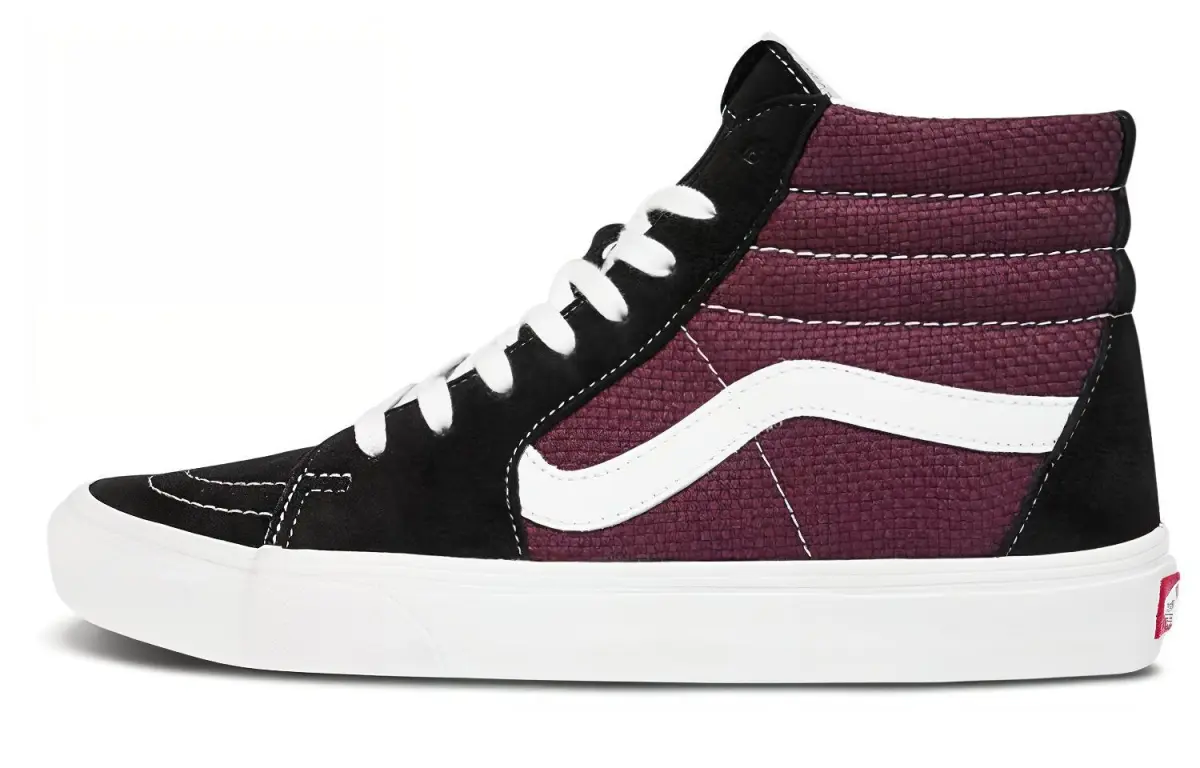 Vans SK8 Lightweight Breathable Lightweight And Breathable High top Skateboard Shoes Unisex Burgundy