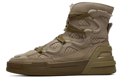 Lanvin x FILA Salto Nougat Fleece Lined, Casual High top Skateboard Shoes Men's Brown