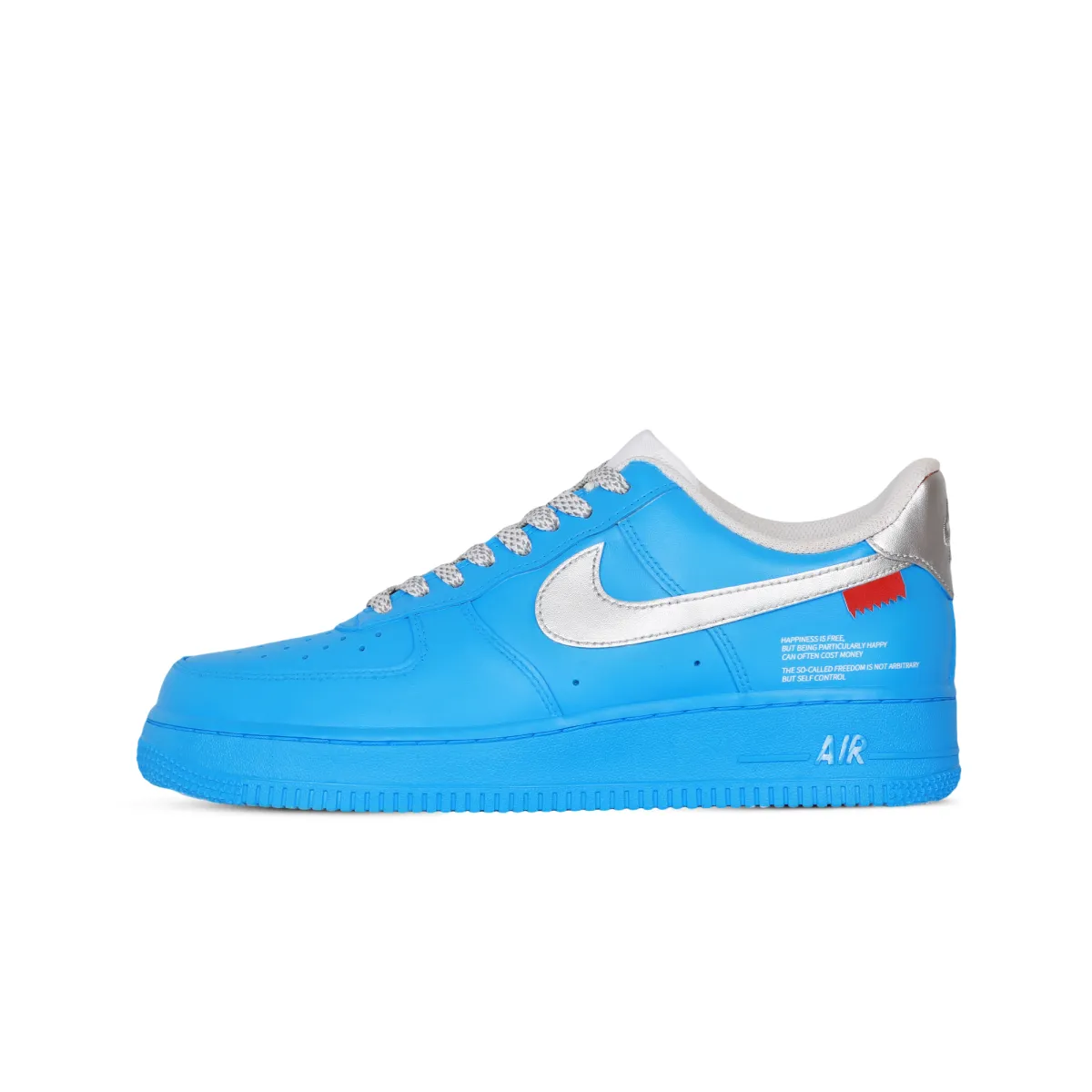 Nike Air Force 1 Glacier Leather Low top Skateboard Shoes Unisex Silver Blue