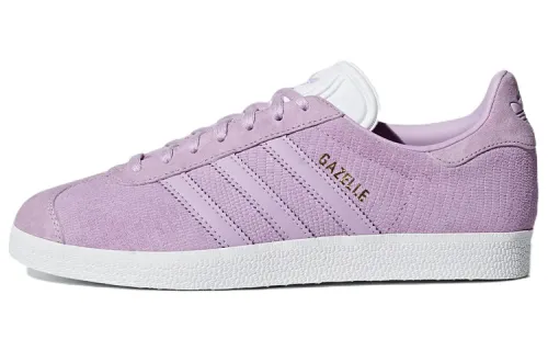 Adidas Originals Gazelle Leather Abrasion Resistant Low top Skateboard Shoes Women's Lilac