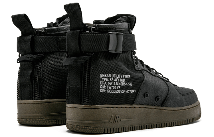 Мужские кроссовки Nike Air Force 1 Black Dark Hazel (черный / черный) — Чёрный / чёрный — фото 4