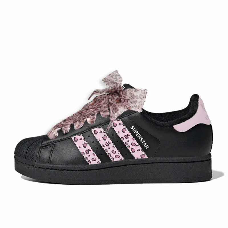 Adidas Originals Superstar 2 Leopard Print Black Be Abrasion Resistant, Lightweight, Balanced Low top Skateboard Shoes