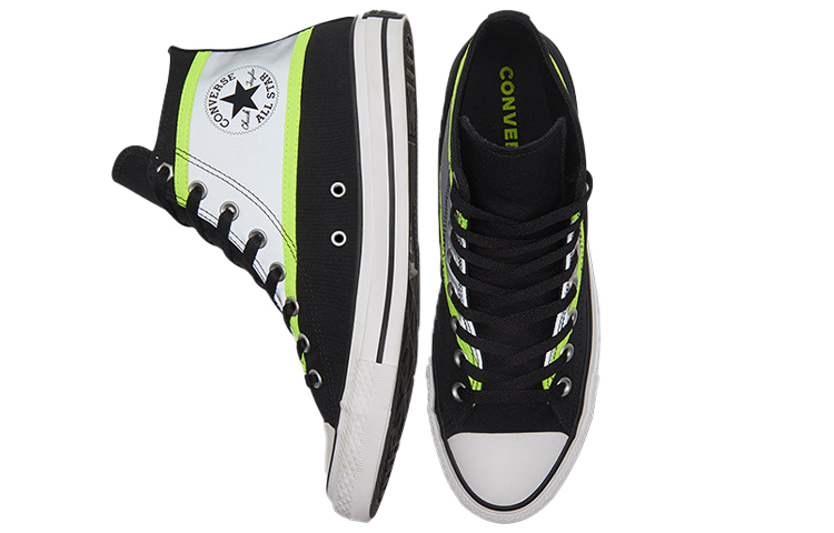 Кеды Converse Chuck Taylor All Star Hi-Vis (черно-зелено-серые) — Чёрный / зелёный / серый — фото 4