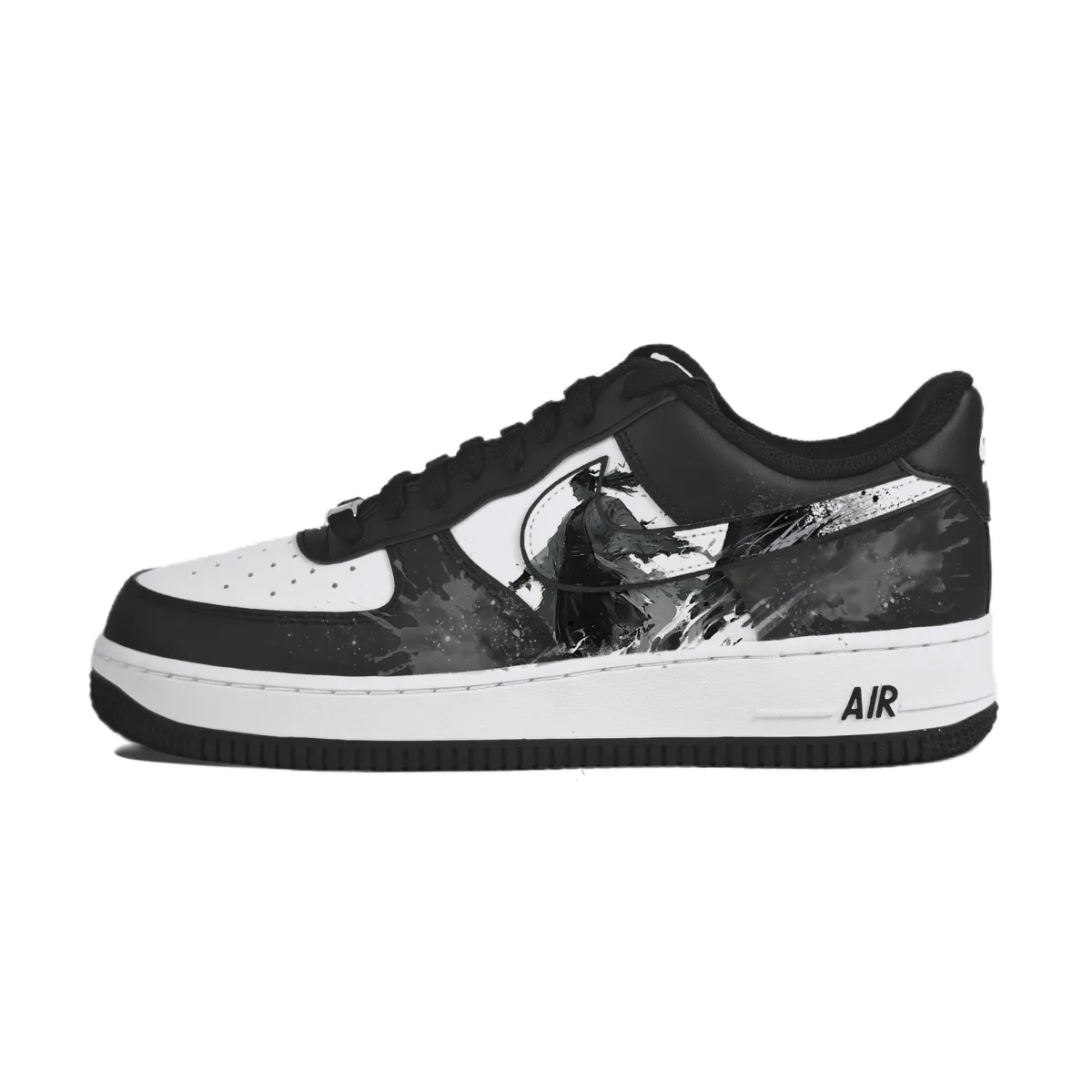 Nike Air Force 1 Coverage Abrasion Resistant Low top Skateboard Shoes Unisex Black White