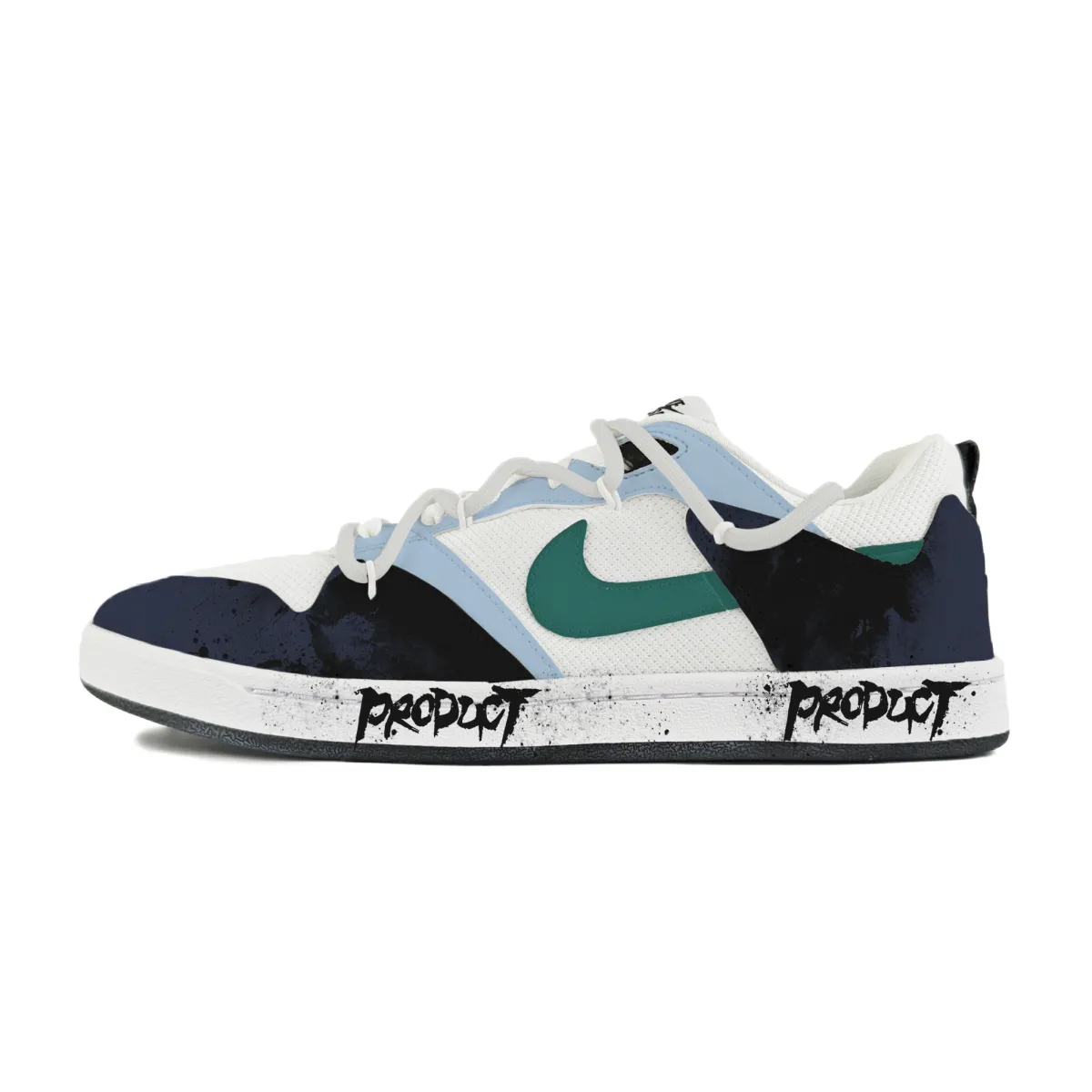 Nike SB Alleyoop Abrasion Resistant Low top Skateboard Shoes Men's White Black Blue