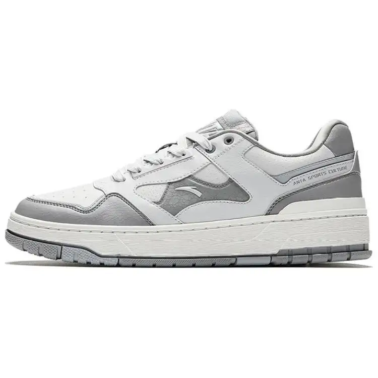 Anta Wei Peak Coverage Slip Resistant And Abrasion Resistant Low top Skateboard Shoes Men's Gray
