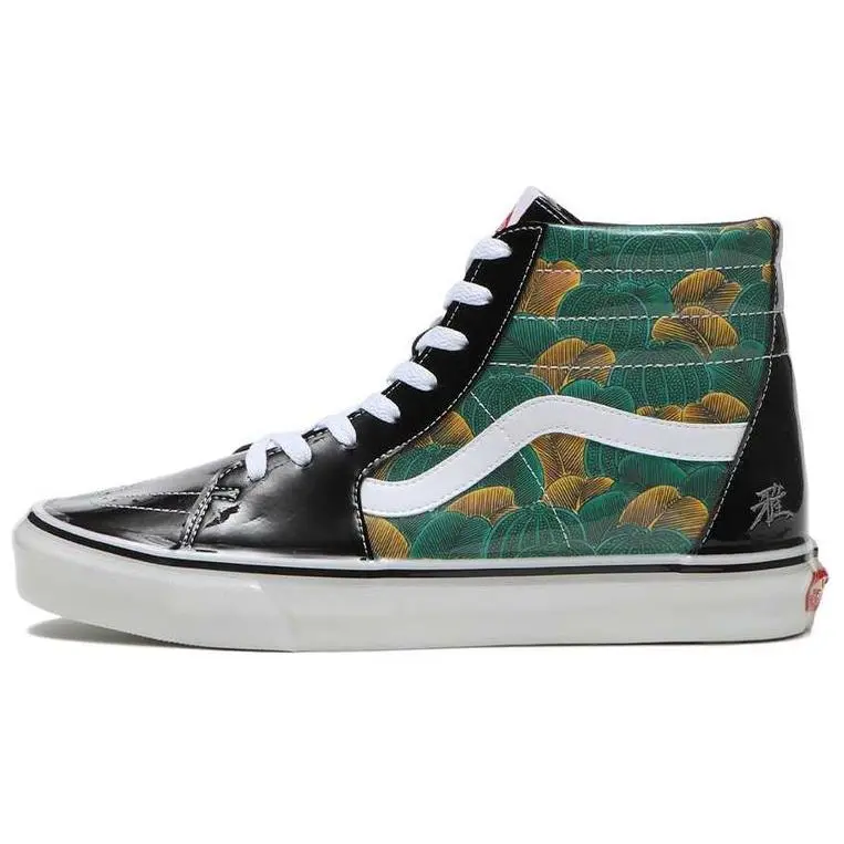 Vans x Kukutani SK8 HI Abrasion Resistant High top Skateboard Shoes Men's Green Black