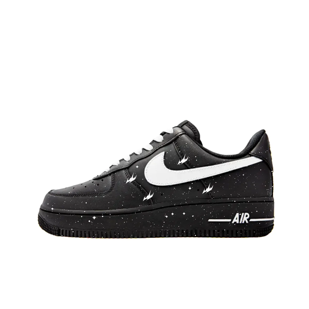 Nike Air Force 1 Slip Resistant Abrasion Resistant Low top Skateboard Shoes Unisex Black White