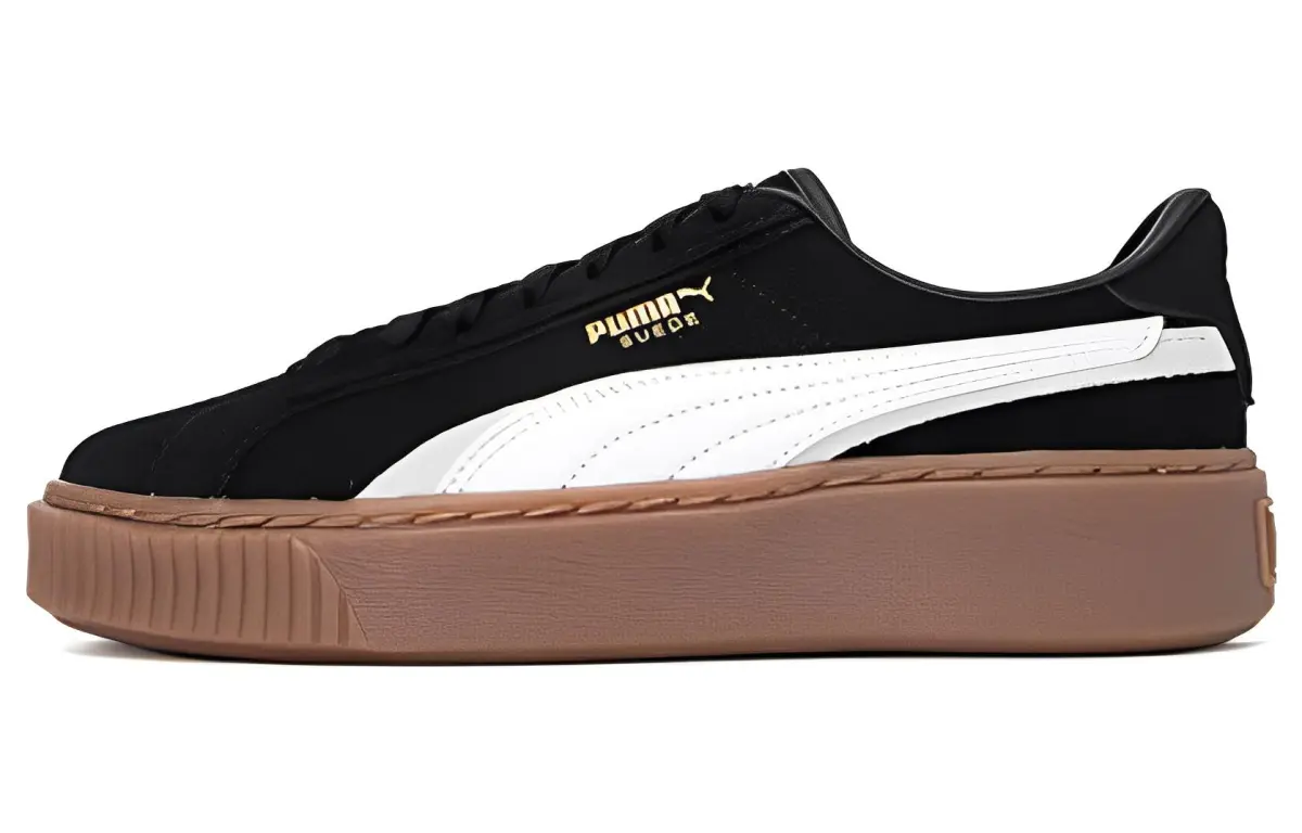 PUMA Platform Skate Shoes 'Black White Brown' Women's
