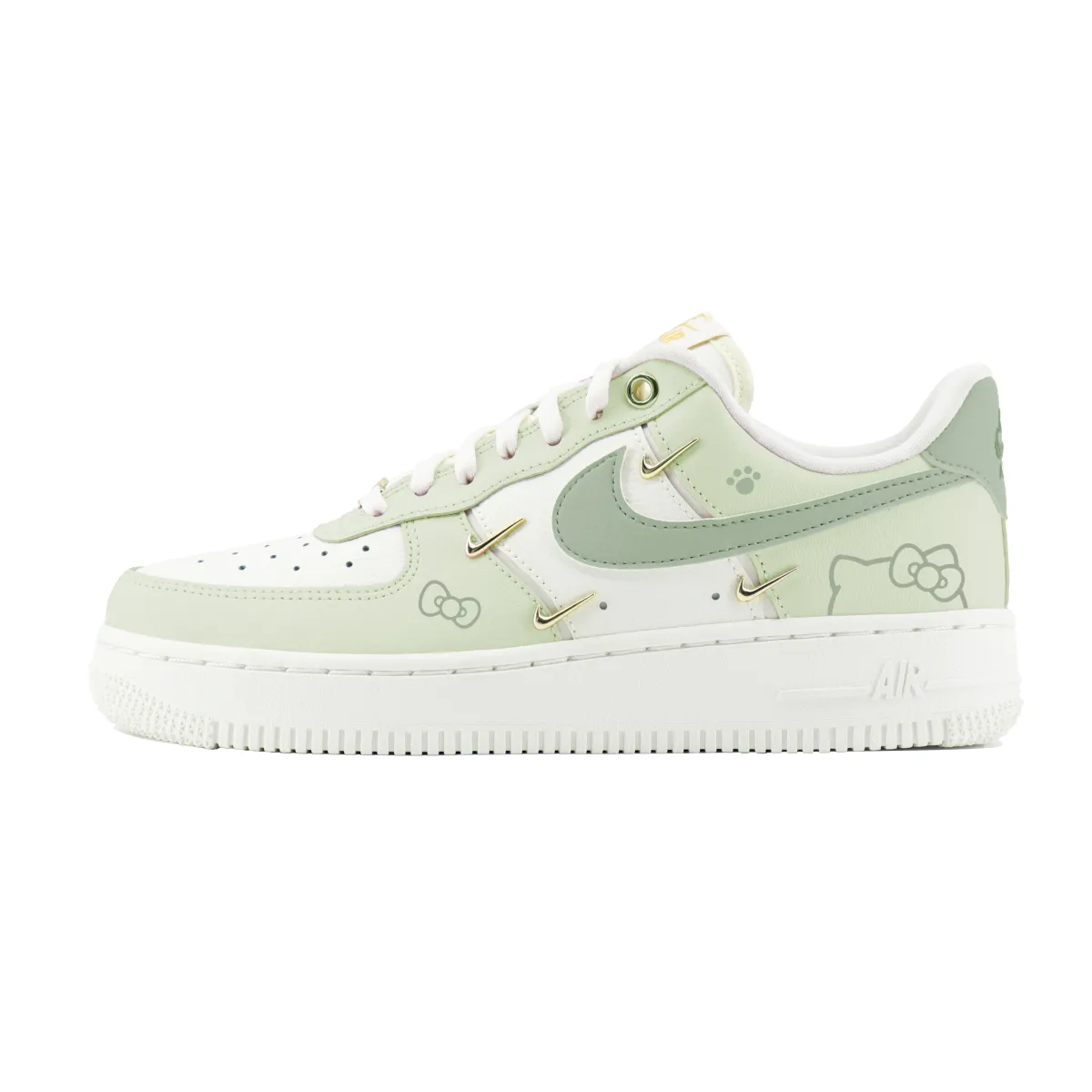 Nike Air Force 1 07LX Cute Kitten Abrasion Resistant Low top Skateboard Shoes Unisex Green White