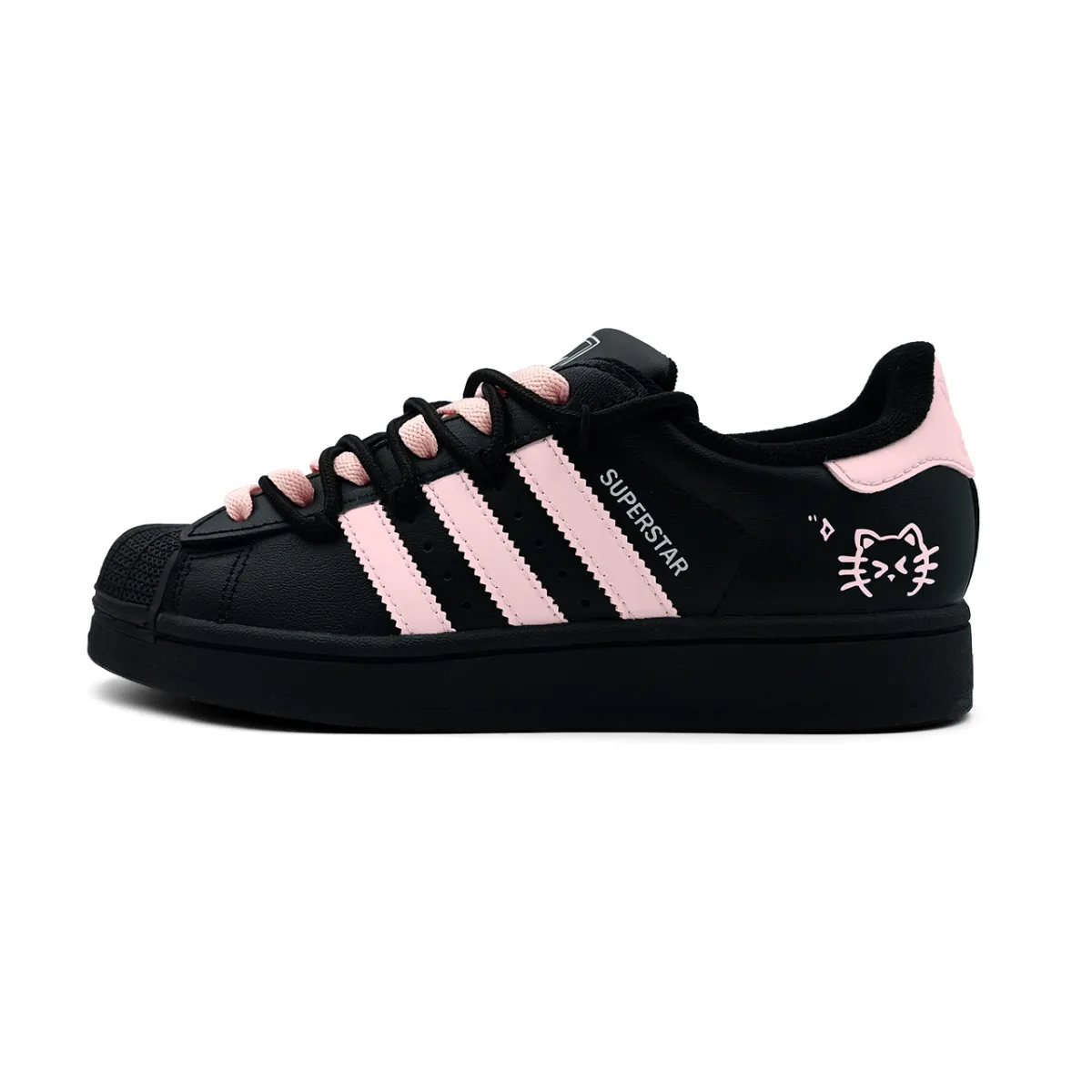 Adidas Originals Superstar 2 Encounter Of Youth Abrasion Resistant Low top Skateboard Shoes Women's Black Pink