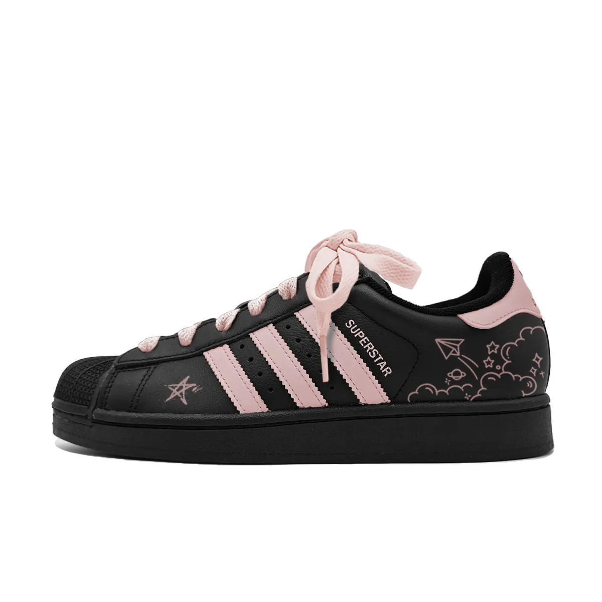 Adidas Originals Superstar 2 Fairy Tale Town Leather Thermal Abrasion Resistant Low top Skateboard Shoes Unisex Pink