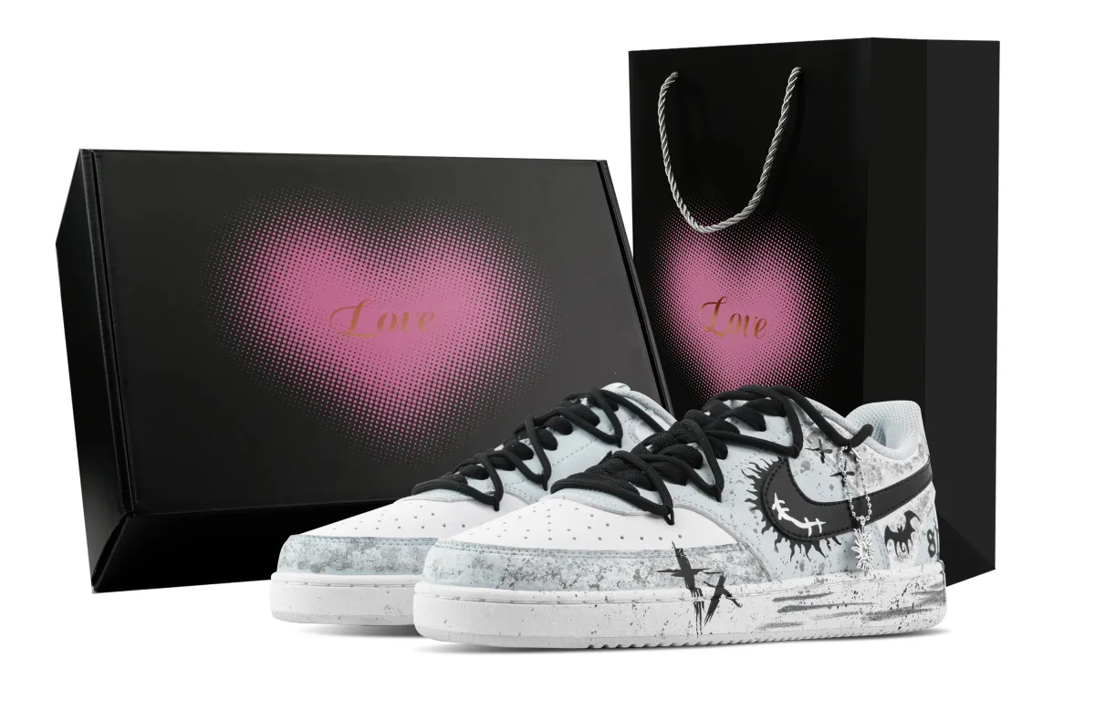 Nike Night Dark Cross, Heart Box Abrasion Resistant Slip Resistant Low top Skateboard Shoes Men's
