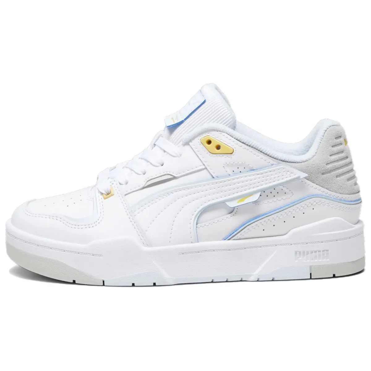 PUMA Slipstream Low top Skateboard Shoes Unisex White Blue Yellow