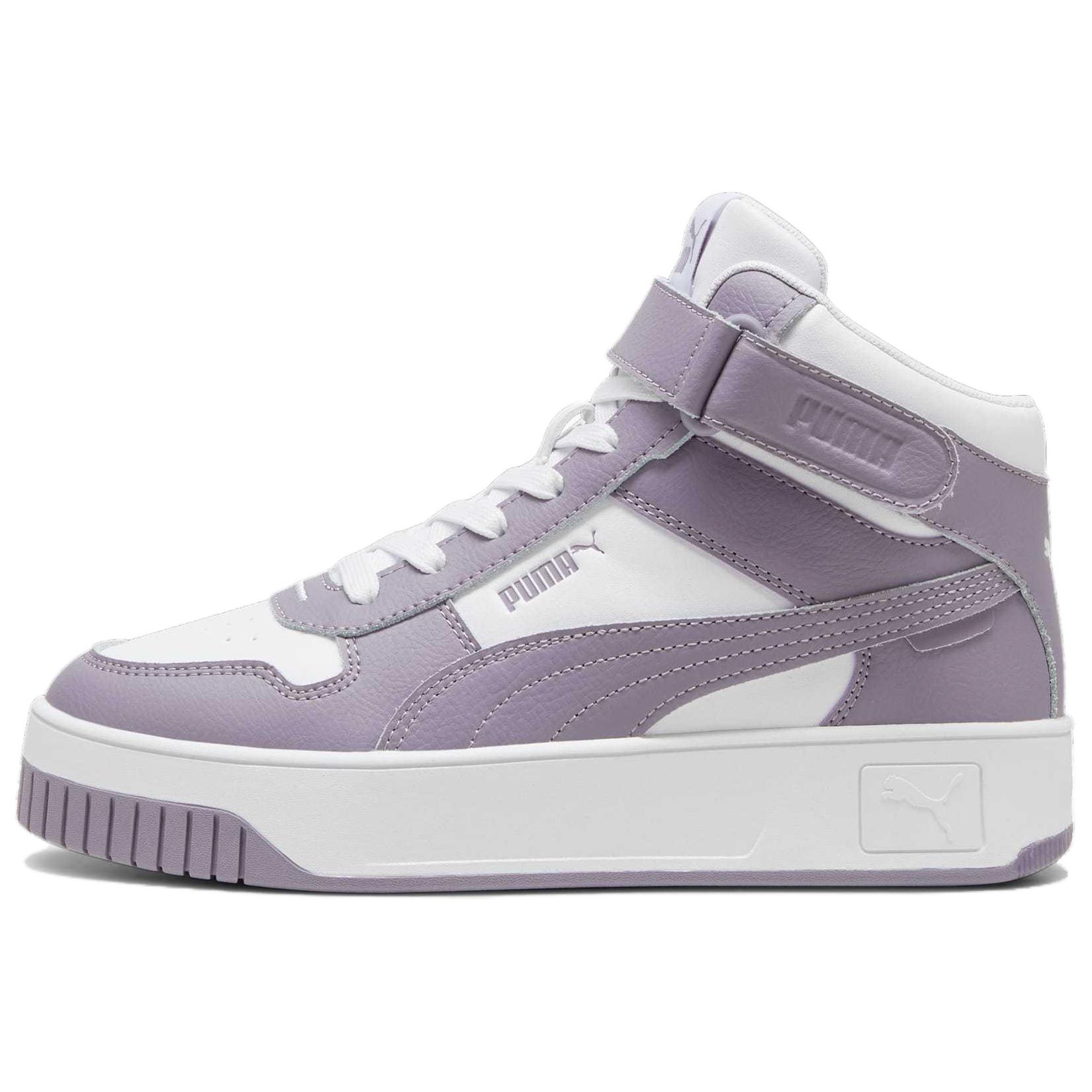 PUMA Carina Street Mid top Skateboard Shoes Women's White Purple