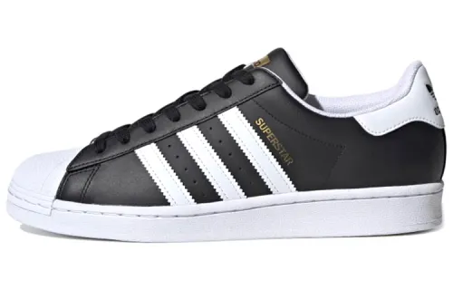 Adidas Originals Superstar Shoes 'Black White Gold'