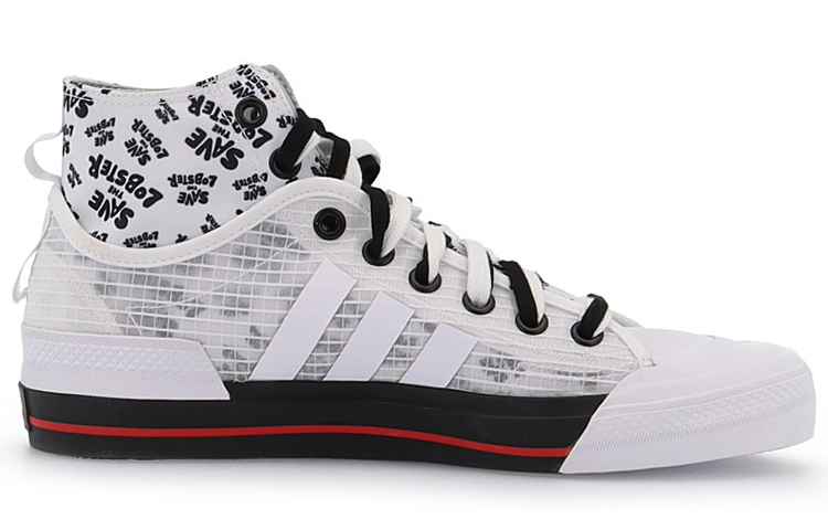 Кеды adidas Originals Nizza Hi DL (бело-черные) — Белый / чёрный — фото 2