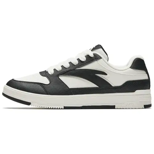 ANTA Classic Skateboard Shoes Men's Low Top Ivory White/Basic Black