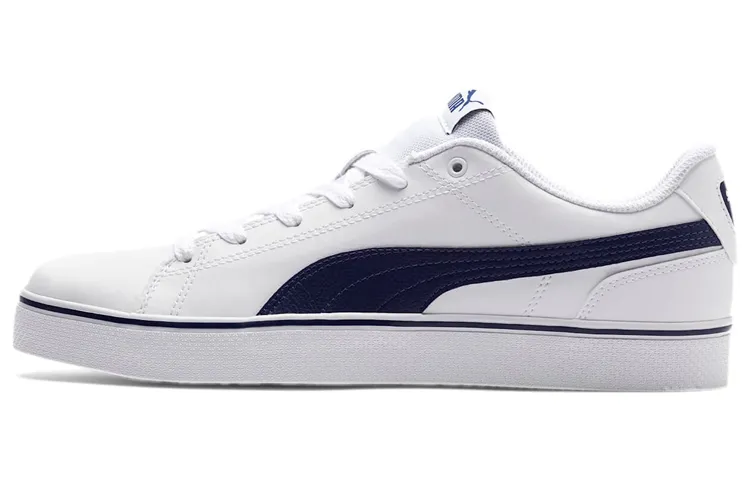 PUMA Point Vulc V2 Vulc V2 Comfortable Slip-Resistant Lightweight Low-top Skateboard Shoes Unisex White Blue