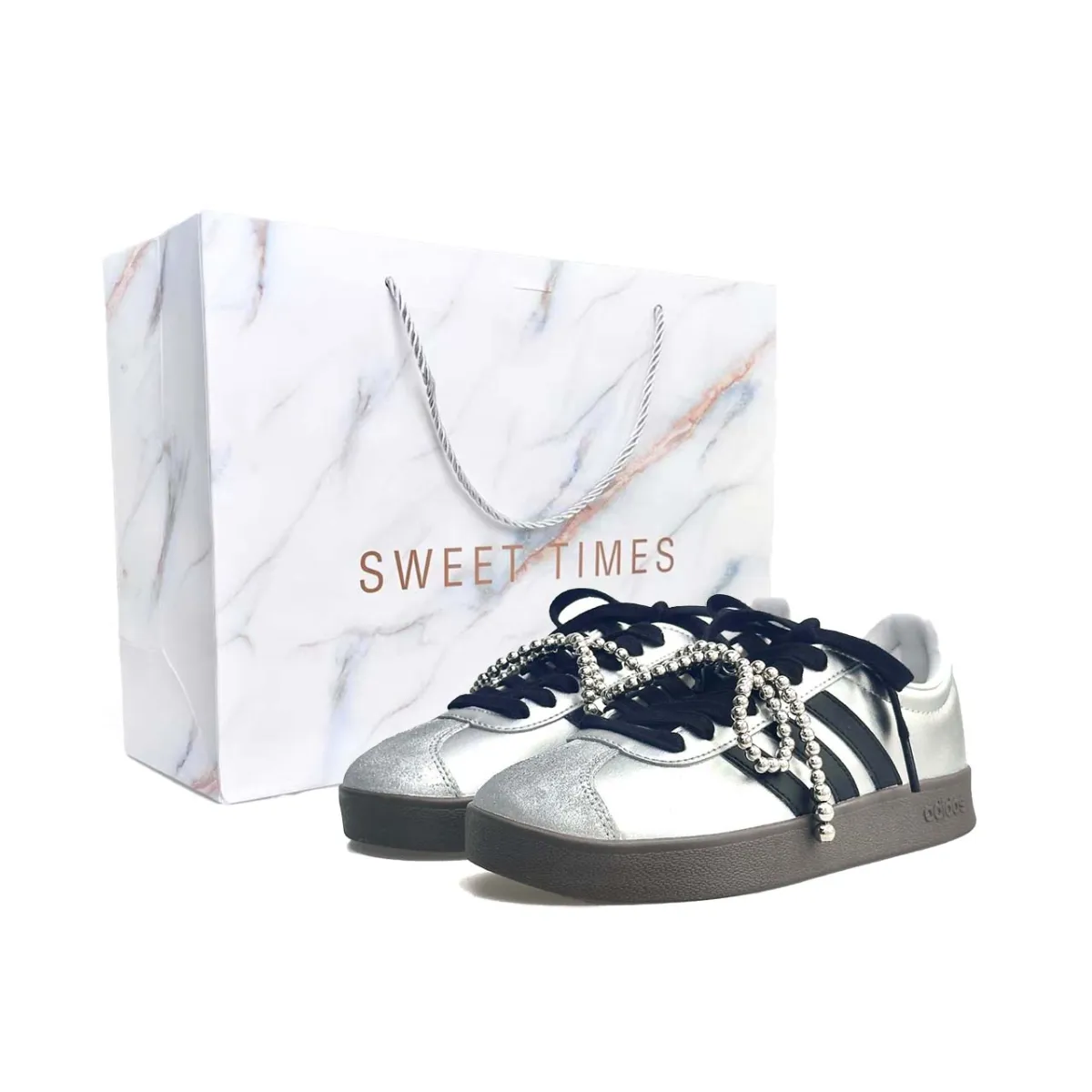 Adidas VL COURT 2.0 Shopping Bag, Silver Mango Shadow Fall Winter, Horse Year CNY Slip Resistant Lightweight Low top