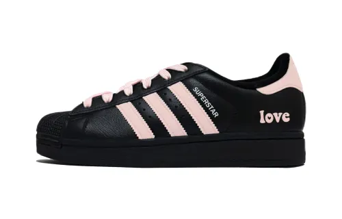 Adidas Originals Superstar 2 Puppy Fragment Low top Skateboard Shoes Unisex Black Pink