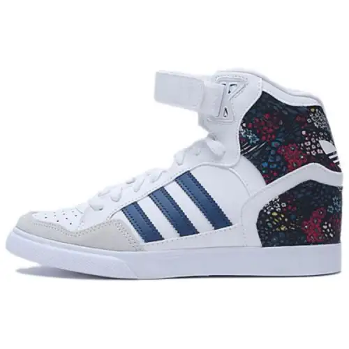 Adidas Originals Extaball Up Slip Resistant Abrasion Resistant High top Skateboard Shoes Women's White Blue
