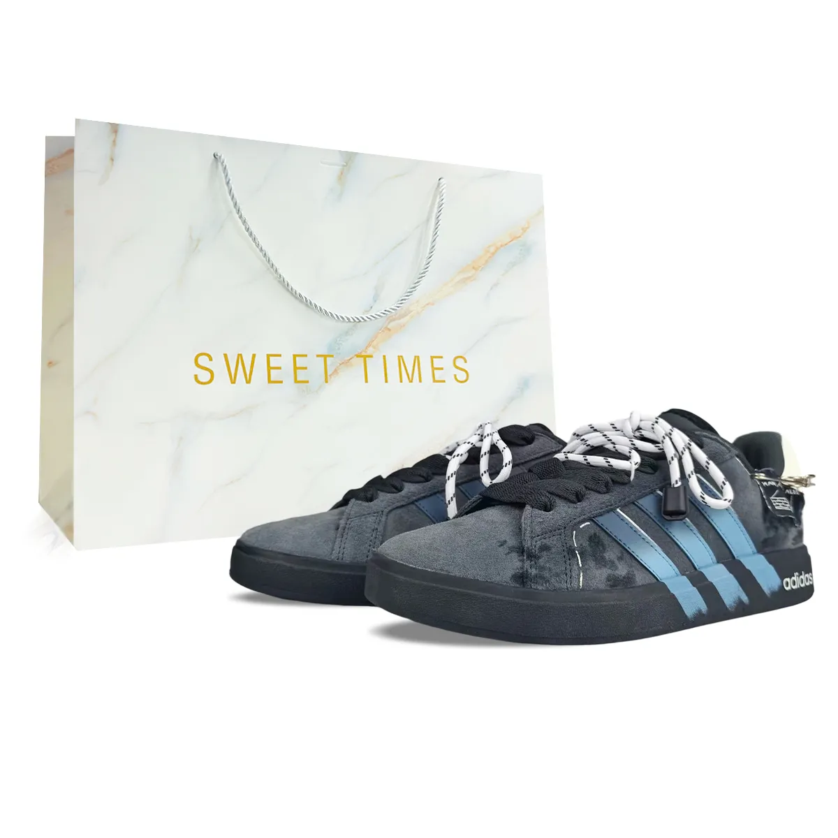 Adidas Grand Court Base 00s BNK Sparkling Galaxy Abrasion Resistant Abrasion Resistant Low top Skateboard Shoes Unisex