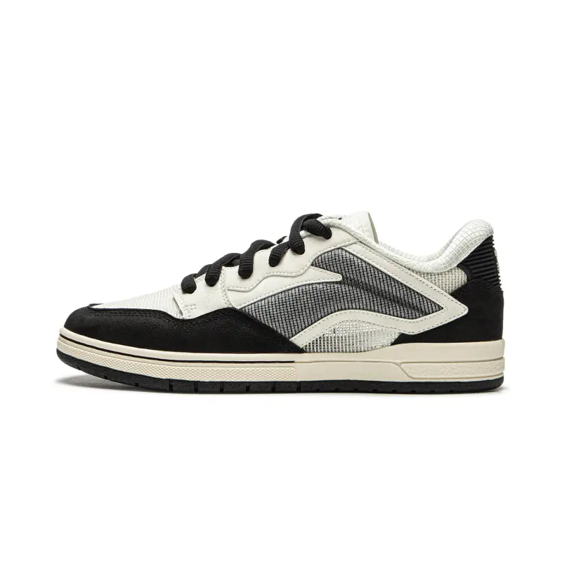 Li Ning Cushioning, Wear Resistant Low top Skateboard Shoes Men's Black Beige White