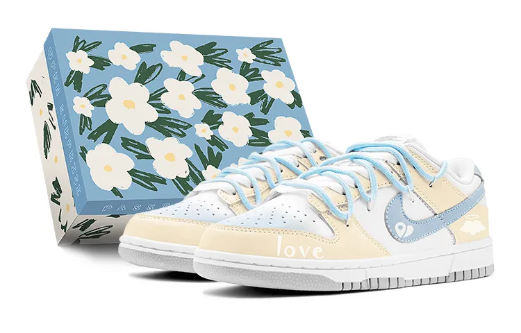 Nike Dunk Angel Love Casual Low top Skateboard Shoes Men's Blue Yellow
