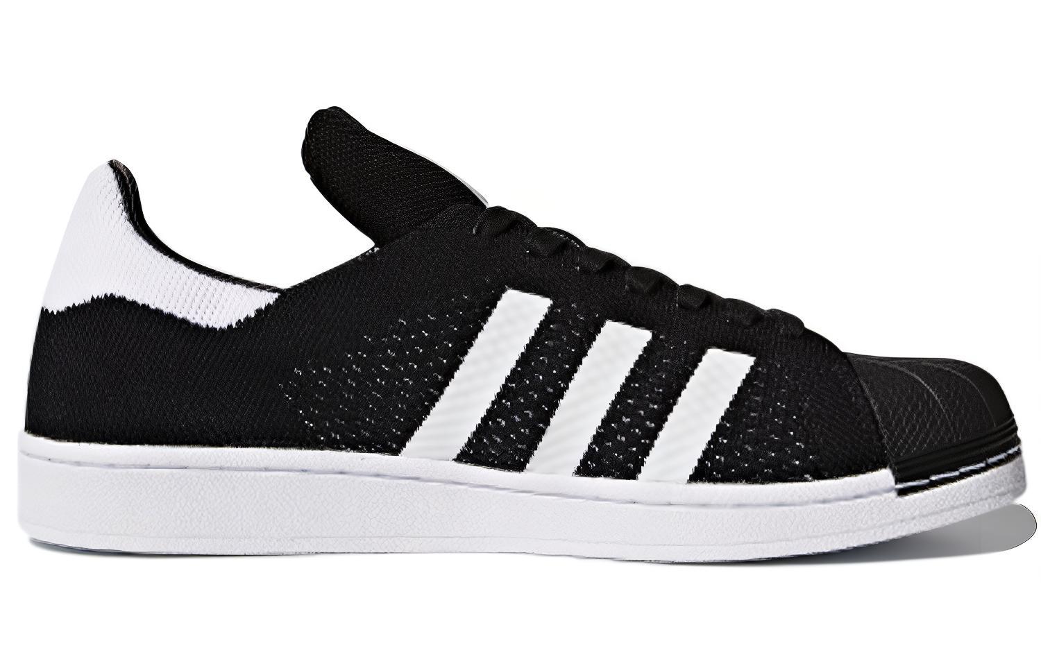 Мужские кеды adidas originals Superstar Primeknit (черно-белые) — фото 2