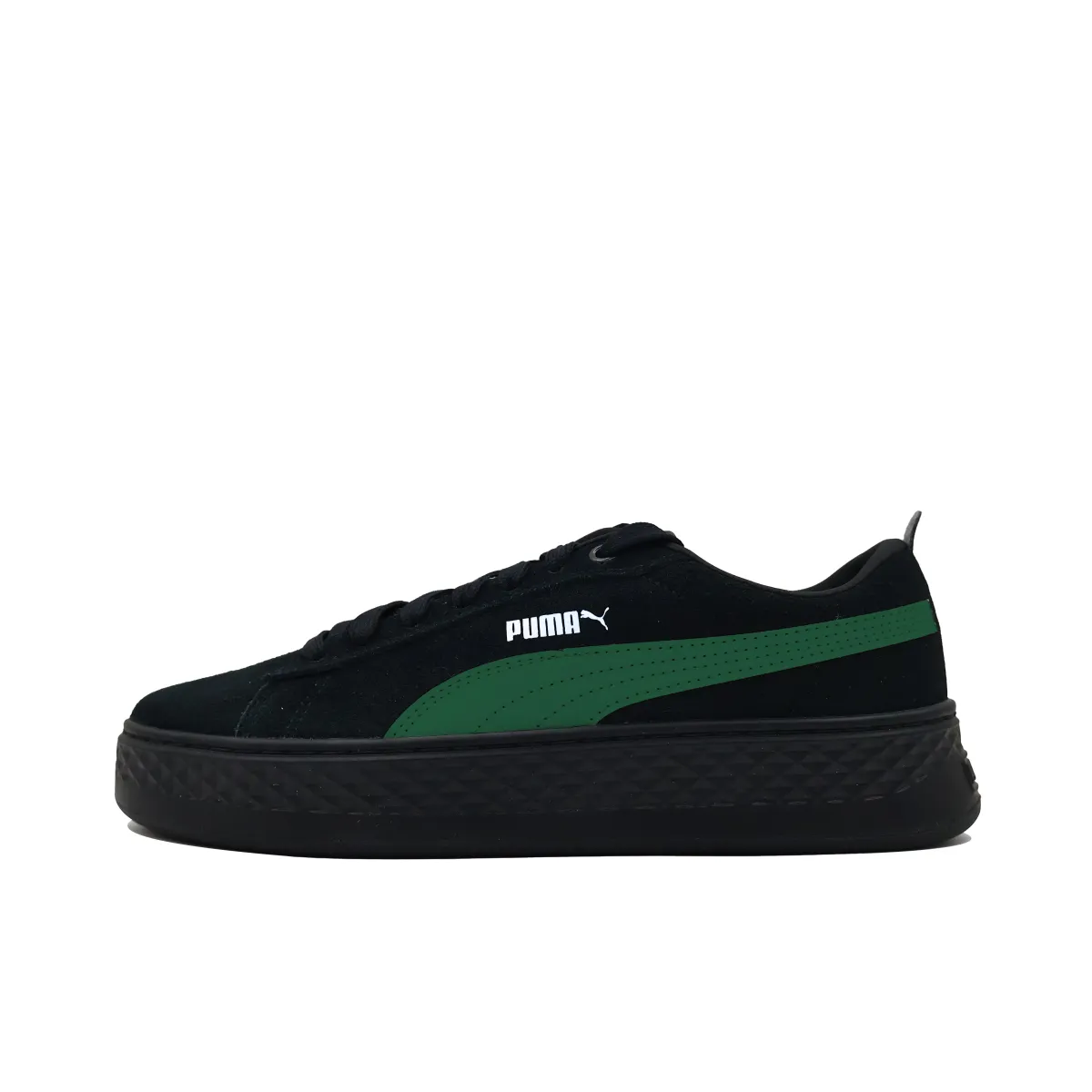 PUMA Smash Platform Forest Of Green Fields Cushioning, Wear Resistant Low top Skateboard Shoes Women's Black Green