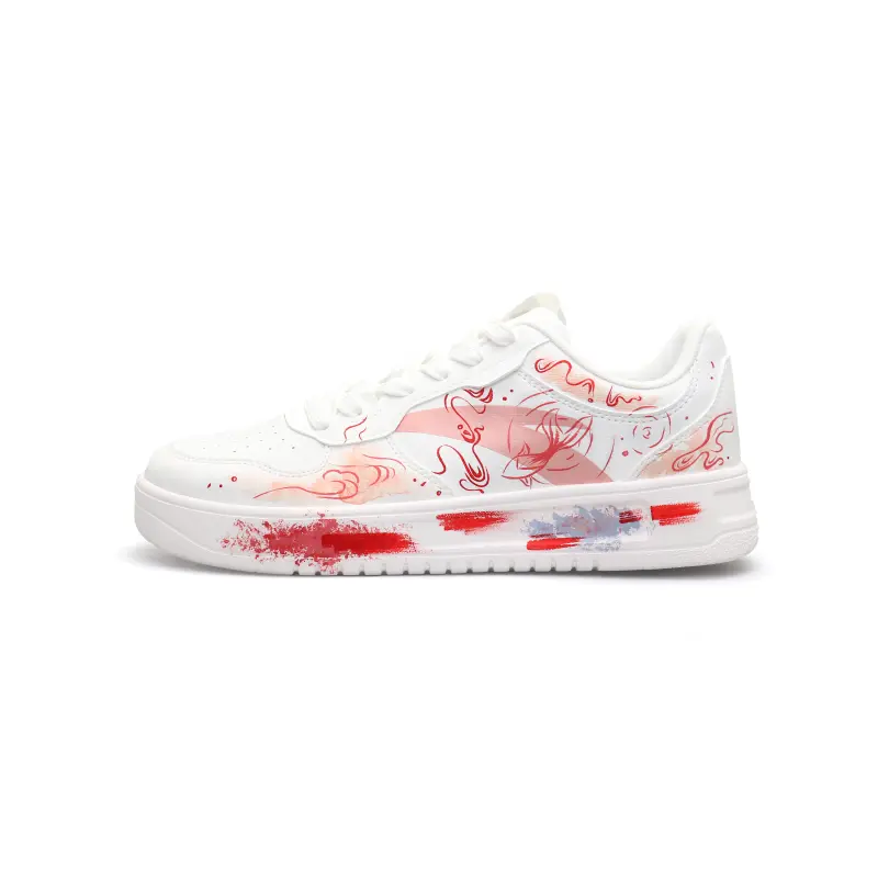 Anta Slip Resistant Cushioning Abrasion Resistant Low top Skateboard Shoes Men's White Orange