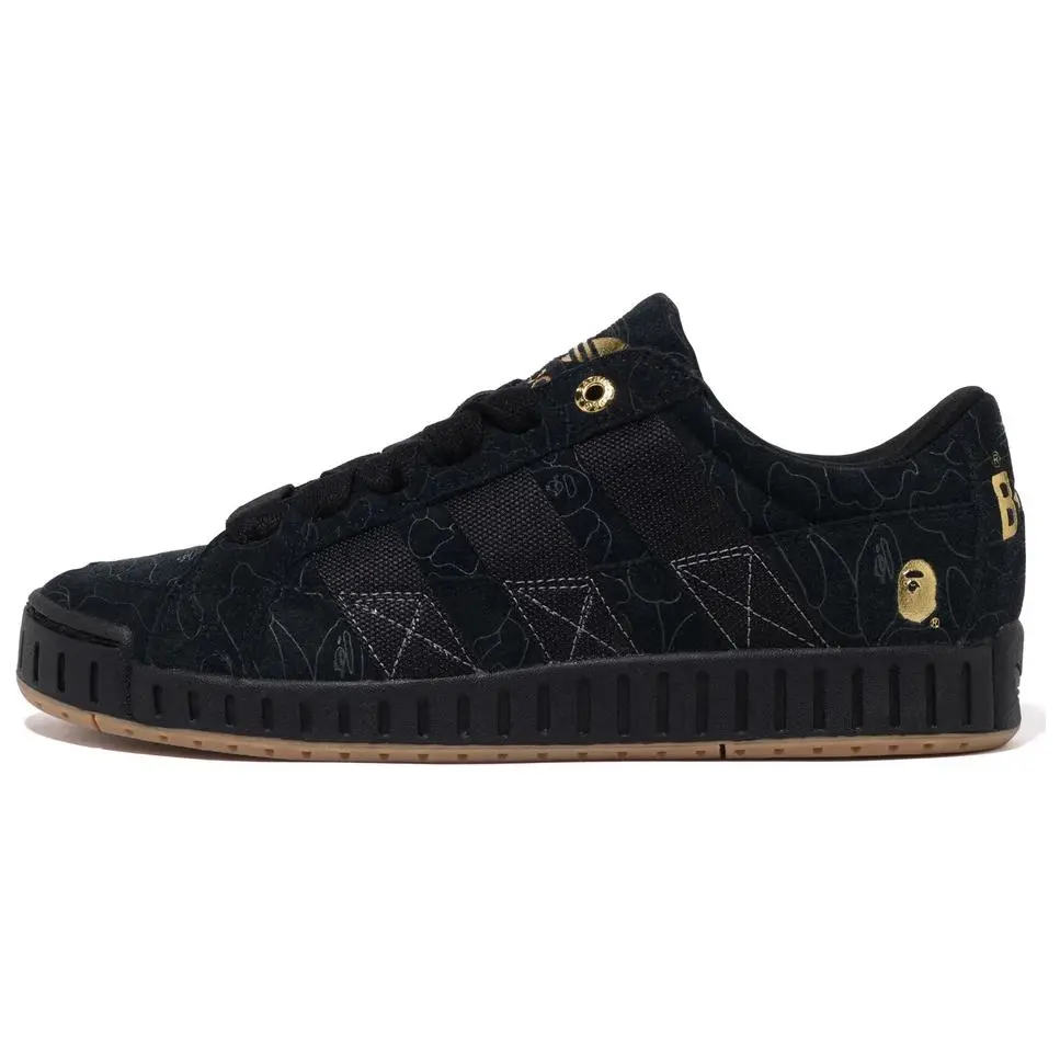 BAPE BLACK x Adidas Originals NRTN Slip Resistant Abrasion Resistant Low top Skateboard Shoes Women's Black